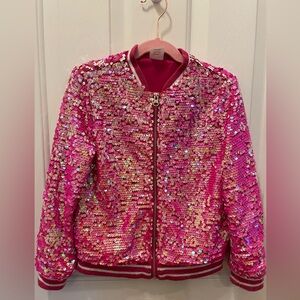 Pink Sequin Jacket size Small (6/6X) GUC